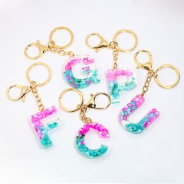 Keychains Fashion 26 Letter Pendant Key Chain Women Men Acrylic Keychain A To Z Keyring Holder Luxury Ring Charm Bag Accessories GiftKeychai