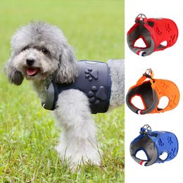 Dog Collars & Leashes Nylon Breathable Pet Lapel Design Vest Style Fashion Leash Harness With Cute Prints Comfort Puppy AccessoriesDog &Dog