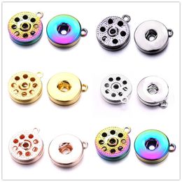 Metal 18MM Ginger Snap Button Base Pendant charms for DIY Snaps buttons Necklace Bracelet Earrings Jewelry accessorie