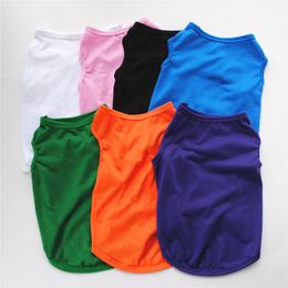 Pet Clothes For Dogs Cats Solid Colour Vest Dog Sweather Coat Puppy Costume Cat Summer Clothing tOutfits for Small Pets XDJ209