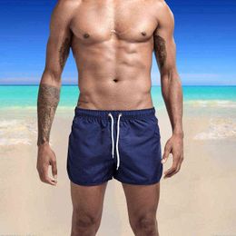 New Summer Men's Swim Shorts Oversized Solid Sports Surfing Male Beach Pants Casual Loose Breathable Homme Swimwear Trunks Y220420