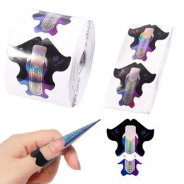 nail builders NZ - 100 300pcs Fish Shape Nail Form Extension Builder Form French Acrylic Uv Gel Tips Guide Stencil Manicure Paper