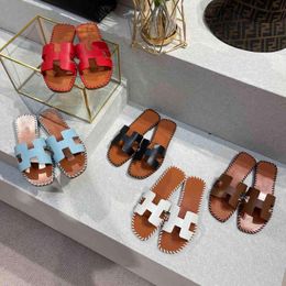 Slides Oran Designer Slipper Original Paris Sandals Summer Exposed Toe Leater Outer Wear Flat Large Size Hand Sewn Beac