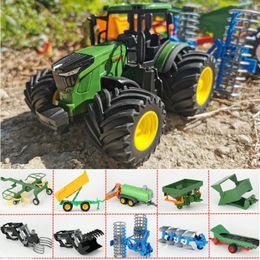 est High Quality 1 24 Tractor Model Set Farm Toys for Children Farming Simulator Sliding Car Engineering Vehicle Truck Gift 220608