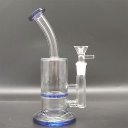 7.8" Blue Single Layer Filter Hookah Water Pipe Bong Glass Bongs Waterpipe 14mm Bowl