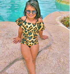 Baby Girls Ruffle Leopard one-pieces Bikini Tankini Kids Swimwear 2022 Summer Toddler Beachwear Swimsuit Children Bathing Suit