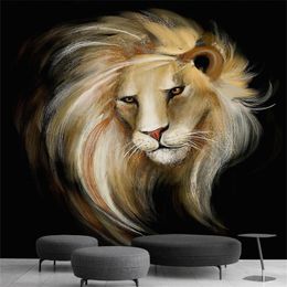 Custom European HD 3d Wallpaper Hand drawn lion Photo Wallpaper for walls 3 d Living room bedroom wall papers home decor