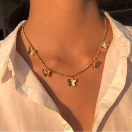 Модные ожерелья бабочка колье для женщин винтаж многослойный лунный звезда Charm Choker Boho Подвесные украшения