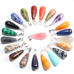Natural Stone Assorted Long Water Drop Bead charms Pendants For Diy necklace Accessories Jewelry