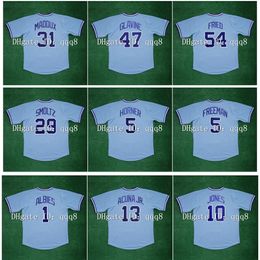 Na85 Vintage 1982 Atlanta Baseball Jersey Chipper Jones Ronald Acuna Jr. Tom Glavine Greg 31 Maddux Max Fried John Smoltz Bob Horner Freddie