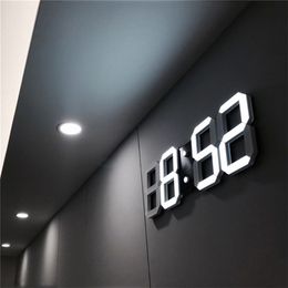 3D LED Digital Clock Modern Design Wall Nightlight Table Temperature Alarm For Home Living Room Decoration 220329