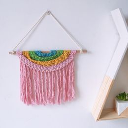 Hand-woven Cotton Cord Tassel Nordic Style Bohemian Kids Room Decoration Wall Hanging Tents Decorative BBA13084