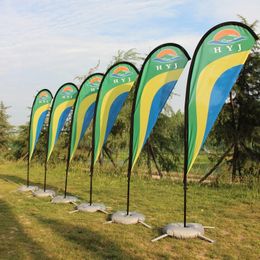 Teardrop Beach Flag And Flagpole With Base Graphic Custom Printed Banner Outdoor Advertising Promotion Event Camping Decoration 220616