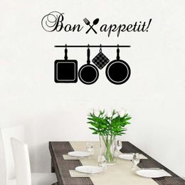 Wall Stickers Bon Appetite Kitchen Utensils Art Decal Sticker Decoration Removable A002732