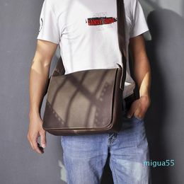 Cross Body Fashion Crazy Horse Leather Male Casual Messenger Bag Satchel Cowhide Laptop Cross-body Shoulder For Men