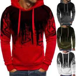 Men Hoodies Sweatshirts Autumn and Winter Fashion Camouflage Sweatshirts Long Sleeved Hoodies Casual Sports Oversize Hooded Coat L220704