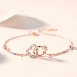New Love Heart Rings Chain Designer Bracelet 925 Silver Women S925 Exquisite Zircon Bracelets Top Jewellery Gifts Quality for Female