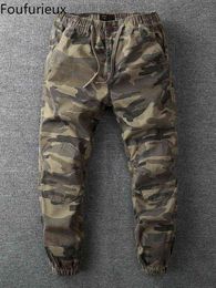 Foufurieux Cotton Camouflage Cargo Pants Men Casual Military Industry Ankle-length Joggers Men Autumn Fashion Mens Sweatpants G220713