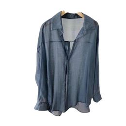 Women's Blouses & Shirts Cotton Linen Solid Lightweight Women Summer 2022 Loose Long-Sleeved Elegant Office Lady Outwear TopsWomen's