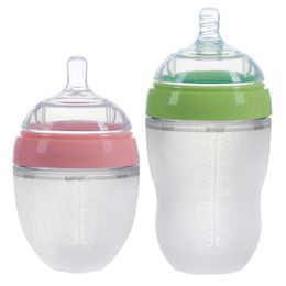 4 Styles Baby Bottle born Wide Caliber Anti-flatulence Silicone Bottle with Handle Baby Supplies Kids Milk Food Feeding Tools 220512
