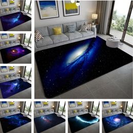 3D blue planet Starry sky carpet velvet living room bed large rugs childrens soft sofa Parlour kids floor mat Y200527