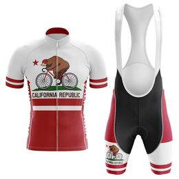 California Republic Mens Cycling Jersey Set Ropa Ciclismo Clothing MTB Bike Bicycle Clothes 2024Cycling Uniform 2XS-6XL A52