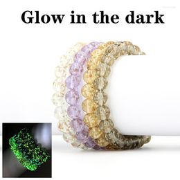 Beaded Strands Bracelets For Women Luminous Glass Beads Glow In The Dark Charming Woman Jewelry 2022 Fashion Spring Drop Inte22