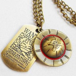 Pendant Necklaces Anime One Piece Keychain Choker Necklace Luffy Straw Hat Men Women Gift Jewelry AccessoriesPendant