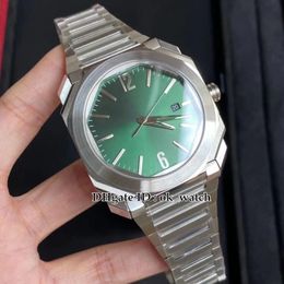 New Version Octo 102031 102856 Automatic Mens Watch Silver Case Green Dial Stainless Steel Band 41mm Gents New Date Sport Watches