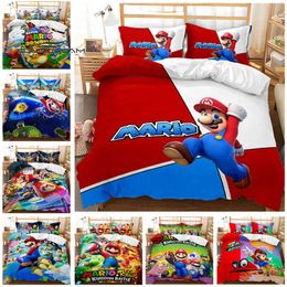 Super Plumber and Princess Duvet Cover Pillowcase Boy Kid Teen Girl Bedding Covers Set King Queen Twin Comforter Sets