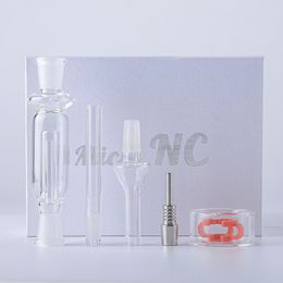 NC Nector Collector Kits Mini Smoking Pipes Accessories Tobacco Tools 14mm Joint With Titanium Nail Glass Nector Collectors Small Oil Dab Rigs