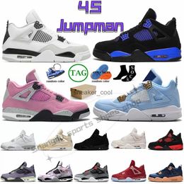 Com tênis masculino de basquete tamanho grande 36-47 4 4s Fire Red Thunder White Oreo Black Cat Jumpman University Blue Electric Green 6 6s UNC