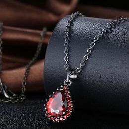 Pendant Necklaces Garilina Necklace For Women 2022 Black Gun Plated Red Zircon Stone AP2042Pendant