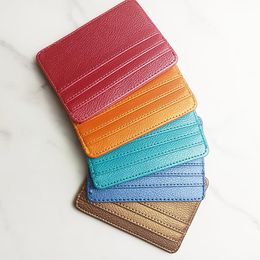 Card Holders Multi Slot Slim Wallet PU Leather Holder Women Men's Short Purse Business CaseCard