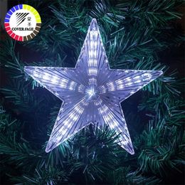 Coversage Christmas Tree Top Star Led String Fairy Lights Curtain Led Christmas Xmas Wedding Decoration Party Garden Holiday 201006
