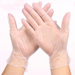 100pcs/opakowanie jednorazowe pvc przezroczyste rękawiczki ochronne przeciw kurzu glovess kuchenne zmywanie naczyń wodoodpornych Wh0527