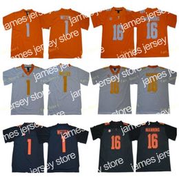 James NCAA Tennessee Volunteers 16 Peyton Manning Jersey Men Jason Witten 1 College SEC Men Stitched Orange Grey White