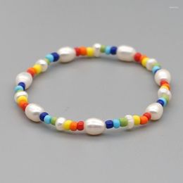 Beaded Strands 2022 Korean Colourful Seed Beads Bracelet For Women Summer Beach Friendship Bracelets Handmade Boho Pearl Jewellery Gift Fawn22