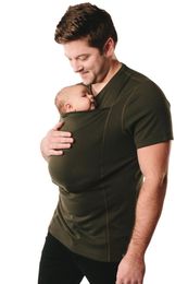 Men's T-Shirts Dad Multifunctional Oversizet Clothes Cotton Men's T-shirt Solid Colour Shirt Youth Personality Vest With Baby ClothesMen'