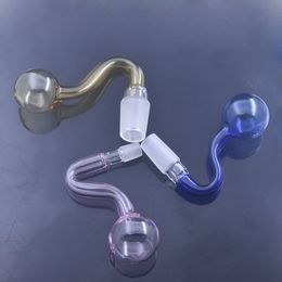 Hookah Accessories Glass Oil Burner Pipes with 10mm 14mm 18mm Male Female Joint Pyrex Bubbler Smoking Water Pipe Banger Nail for Dab Rig Bong 5pcs