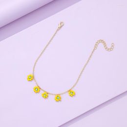 Anklets VG 6YM Multiple Colour Flowers Ladies Anklet Fashion Women's Birthday Present Jewelry Drop Gifts Roya22