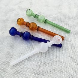 Randomly Mixed Colors Pipes Unique 35cm Length Smoking Pyrex Glass Oil Burner Pipe Smoke Accessories Small Hand Water Pips Wholesale SW53