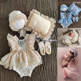 0onth Props Hat Baby Girl Lace Romper Bodysuits Outfit Pography Clothing 220607
