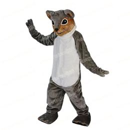 Halloween Grey squirrel Mascot Costume Cartoon Theme Character Carnival Festival Fancy dress Adults Size Christmas Outdoor Advertising Outfit Suit