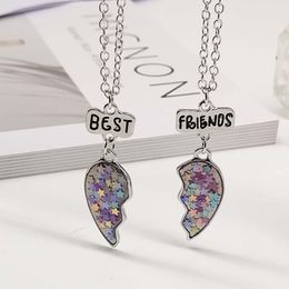 Pendant Necklaces Fashion Good Friend Necklace Two People Stitching Love Couple Girlfriends Student Jewelrys GiftPendant