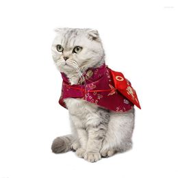 Creative Pet Accessories Tang Suit Small Red Envelope Festive Cloak Cape Chinese Style Dog Costume Cat Costumes