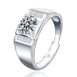 1CT 2CT 9MM Moissanite Silver Ring With GRA Certificate S925 Jewellery Wedding Party men Gift