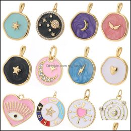 Charms Moon Star Heart For Jewellery Making Supplies Bohemia Colorf Cute Pendant Charm Diy Earrings Necklace Drop Delivery 2021 Finding Dh2He
