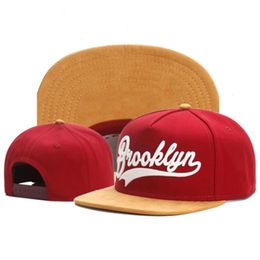 Brand Fastball Cap Brooklyn Faux Suede Hop Red Snapback For Men Women Adult Outdoor Casual Sun Baseball Bone