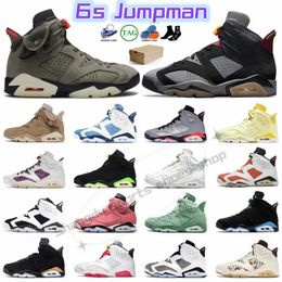 New VI 6 6s Men Basketball Shoes Mint Foam Cactus University Blue Electric Green Bordeaux Hare UNC Infrared White Washed Denim Red Oreo Midnight Navy Sports Sneaker